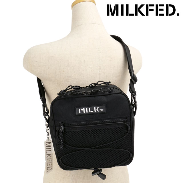 ミルクフェド MILKFED. デイリー スクエアショルダーバッグ [103251053009] 4L DAILY SQUARE SHOULDER BAG レディース 鞄 ショルダーバッグ ワンショルダー BLACK 正規取扱店