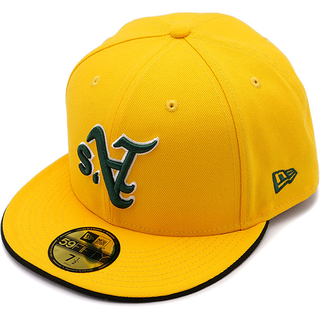 MLBオークランドアスレチックスNEWERAアーティストコラボキャップ1/2OV 59FIFTY Metallic Logo オークランド・アスレチックス ブラック
