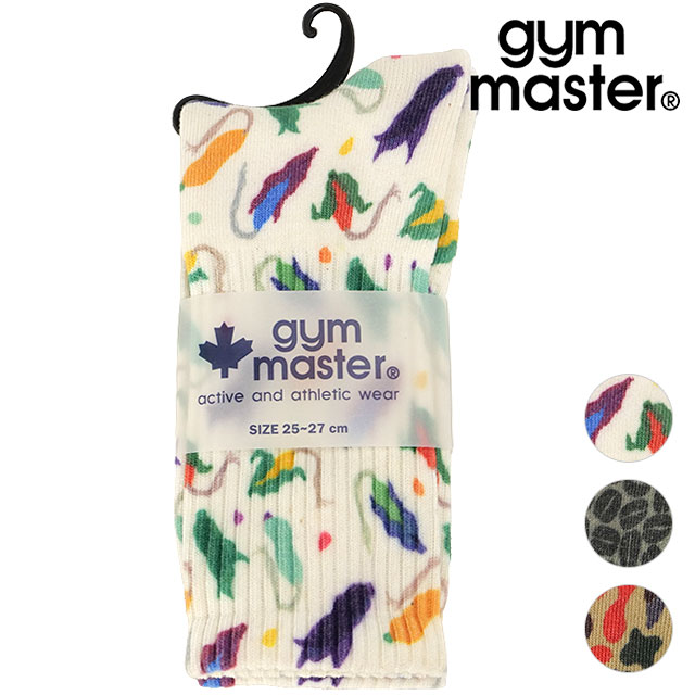 ジムマスター GYM MASTER ハッピーペイントクルーソックス [G857329 SS25] メンズ・レディース 靴下 クルー丈 総柄 【メール便配送】 正規取扱店