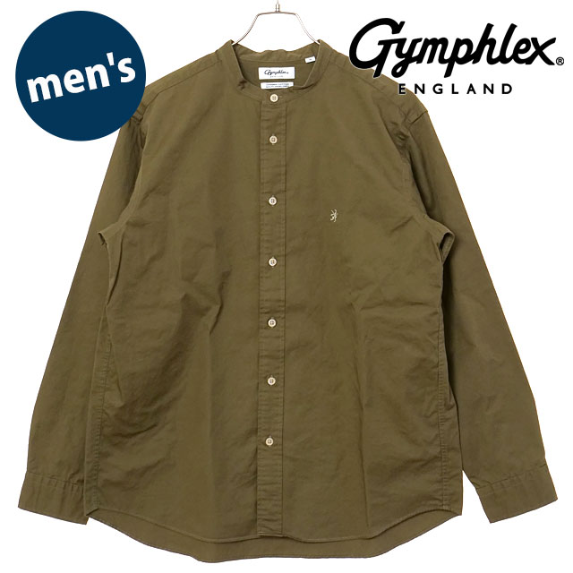 【SALE】ジムフレックス Gymphlex バンドカラー シャツ ロングスリーブ [#GY-B0245 BIT SS25] BAND COLLAR SHIRT L/S メンズ スポーツファッション トップス 長袖 カジュアルシャツ PALE-KHAKI(ECRU) 正規取扱店