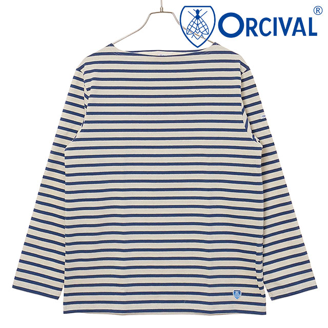 オーシバル ORCIVAL ボートネック ロングスリーブプルオーバー [#B211 SS25] BOAT NECK L/S P.O. メンズ・レディース トップス カットソー 長袖Tシャツ ボーダー ECRU/INDIGO 正規取扱店
