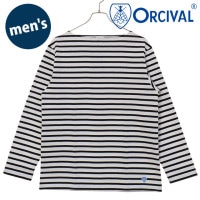オーシバル ORCIVAL ボートネック ロングスリーブプルオーバー [#B211 SS25] BOAT NECK L/S P.O. メンズ トップス カットソー 長袖Tシャツ ボーダー WHITE/