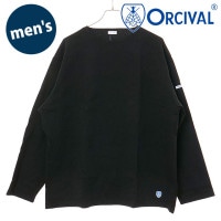 オーシバル ORCIVAL クルーネック ロングスリーブプルオーバー [#B473 SS25] CREW NECK L/S P.O. メンズ トップス カットソー 長袖Tシャツ BLACK 正規取扱店