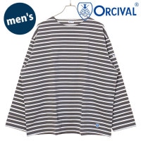 オーシバル ORCIVAL クルーネック ロングスリーブプルオーバー [#B473 SS25] CREW NECK L/S P.O. メンズ トップス カットソー 長袖Tシャツ ボーダー AGATE/