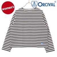 オーシバル ORCIVAL クルーネック ロングスリーブプルオーバー [#B259 SS25] CREW NECK L/S P.O. レディース トップス カットソー 長袖Tシャツ ボーダー ECRU