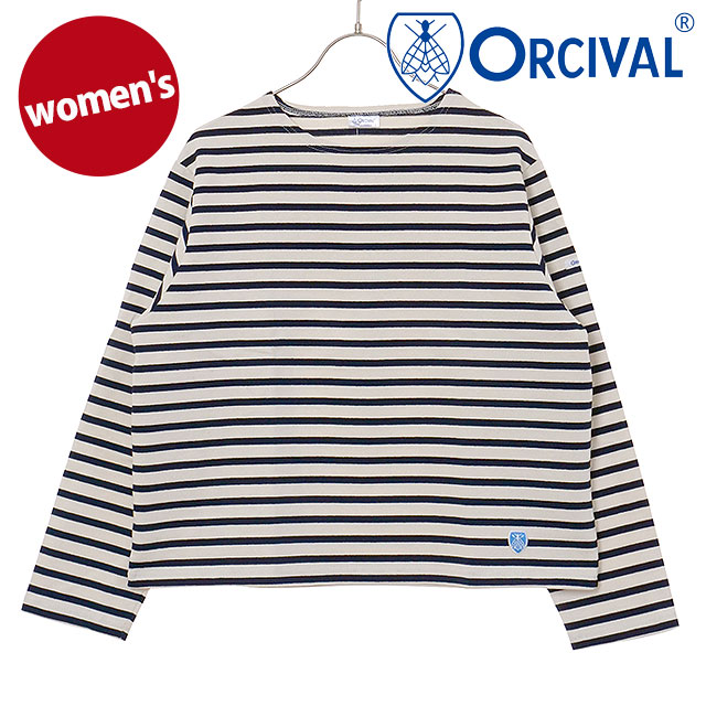 オーシバル ORCIVAL クルーネック ロングスリーブプルオーバー [#B259 SS25] CREW NECK L/S P.O. レディース トップス カットソー 長袖Tシャツ ボーダー ECRU/MARINE 正規取扱店