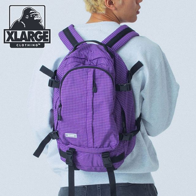 エクストララージ XLARGE スタンダードロゴパッチド リップストップ デイパック [101251053007 SS25] STANDARD LOGO PATCHED RIPSTOP DAYPACK メンズ・レディース 鞄 リュック バックパック x-large エックスラージ PURPLE 正規取扱店