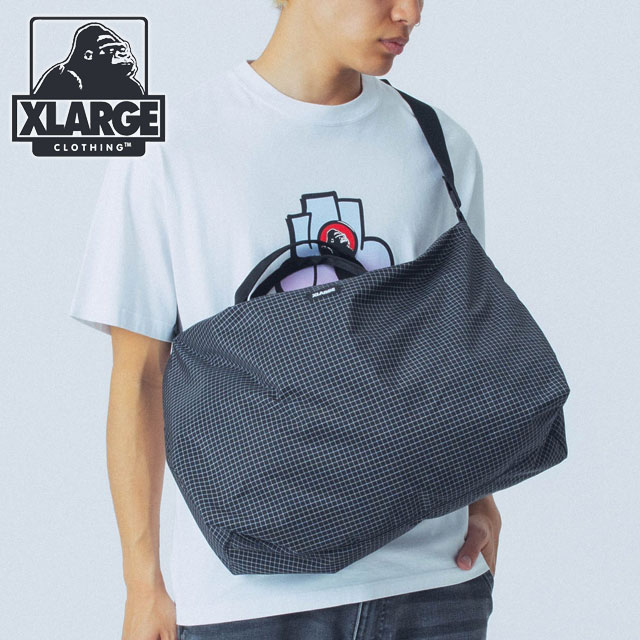 エクストララージ XLARGE リップストップ ツーウェイ ショルダーバッグ [101251053008 SS25] RIPSTOP 2WAY SHOULDER BAG メンズ・レディース 鞄 トートバッグ ワンショルダー x-large エックスラージ BLACK 正規取扱店