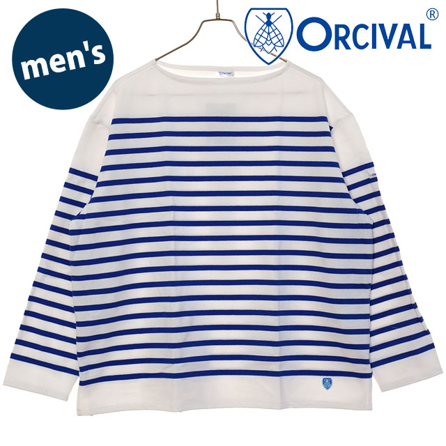 オーシバル ORCIVAL ボートネック ロングスリーブプルオーバー [#6231 SS25] BOAT NECK LONG SLEEVE P.O. メンズ トップス カットソー 長袖Tシャツ ボーダー WHITE/BLUE 正規取扱店