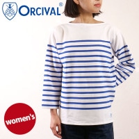 オーシバル ORCIVAL ボートネック ロングスリーブプルオーバー [#6803 SS25] BOAT NECK L/S P.O. レディース トップス カットソー 長袖Tシャツ ボーダー WHIT