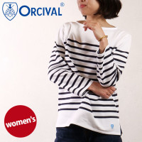 オーシバル ORCIVAL ボートネック ロングスリーブプルオーバー [#6803 SS25] BOAT NECK L/S P.O. レディース トップス カットソー 長袖Tシャツ ボーダー WHIT