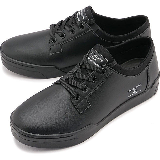 コンカラー シューズ conqueror shoes プラハ ウォーターテックス [PR-02 SS25] PRAHA WATER-TEX メンズ 靴 防水 スニーカー カジュアルシューズ BLACK 正規取扱店