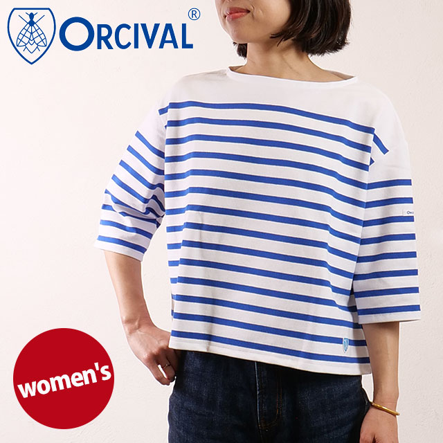 オーシバル ORCIVAL ボートネック ハーフスリーブプルオーバー [#6839 SS25] BOAT NECK HALF SLEEVE P.O. レディース トップス カットソー 半袖Tシャツ ボーダー WHITE/BLUE 正規取扱店