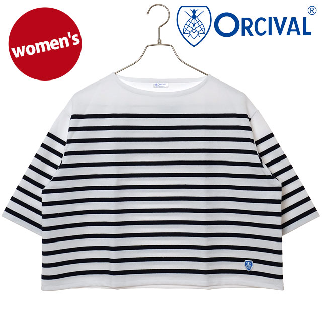 オーシバル ORCIVAL ボートネック ハーフスリーブプルオーバー [#6839 SS25] BOAT NECK HALF SLEEVE P.O. レディース トップス カットソー 半袖Tシャツ ボーダー WHITE/PIRATE 正規取扱店