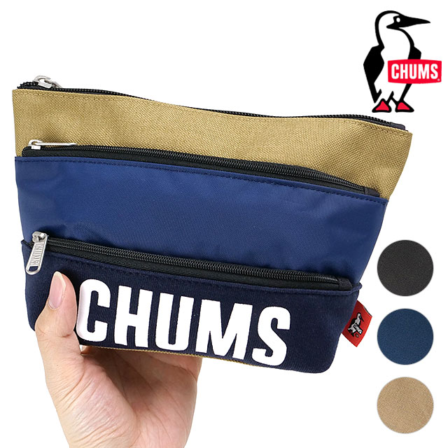 チャムス CHUMS トリコカラー3ポケットポーチ スウェットナイロン [CH60-3879 SS25] Tricolor 3 Pocket Pouch Sweat Nylon メンズ・レディース 小物入れ 文房具 アクセサリーポーチ 【メール便配送】 正規取扱店