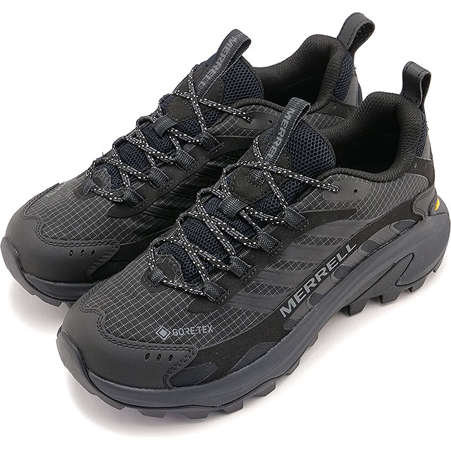 メレル MERRELL トレッキングシューズ モアブ スピード2 ゴアテックス [J500452 SS25] W MOAB SPEED 2 GORE-TEX レディース 靴 スニーカー 防水 アウトドア TRIPLE-BLACK 正規取扱店