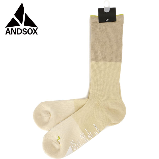 アンドソックス ANDSOX サポートパイルクルー [26490/26491 SS25] SUPPORT PILE CREW メンズ・レディース 靴下 クルーソックス 滑り止め付き 日本製 OFFWHITE 【メール便配送】 正規取扱店
