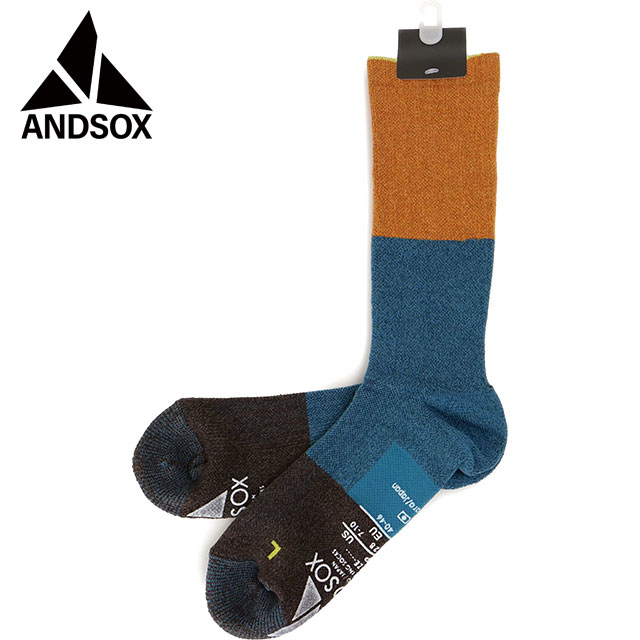 アンドソックス ANDSOX サポートパイルクルー [26502/26503 SS25] SUPPORT PILE CREW メンズ・レディース 靴下 クルーソックス 滑り止め付き 日本製 RETORO 【メール便配送】 正規取扱店