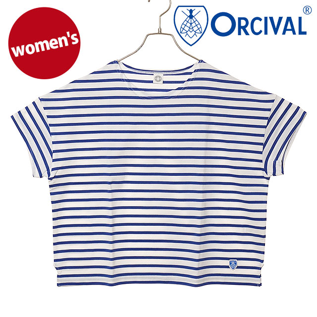 オーシバル ORCIVAL ボートネック ショートスリーブプルオーバー [OR-C0335-BFJ SS25] BOAT NECK S/S P.O. レディース トップス カットソー 半袖Tシャツ ボーダー WHITE/ROYAL 【メール便配送】 正規取扱店