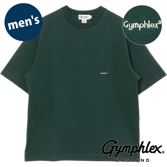 【SALE】ジムフレックス Gymphlex クルーネック ショートスリーブ Tシャツ [#J-9271 HWJ SS25] CREW NECK S/S T-SHIRT メンズ スポーツファッション トップス 半袖 ワイドシルエット FOREST GREEN(OFF WHITE) 【メール便配送】 正規取扱店【ts】【ts】