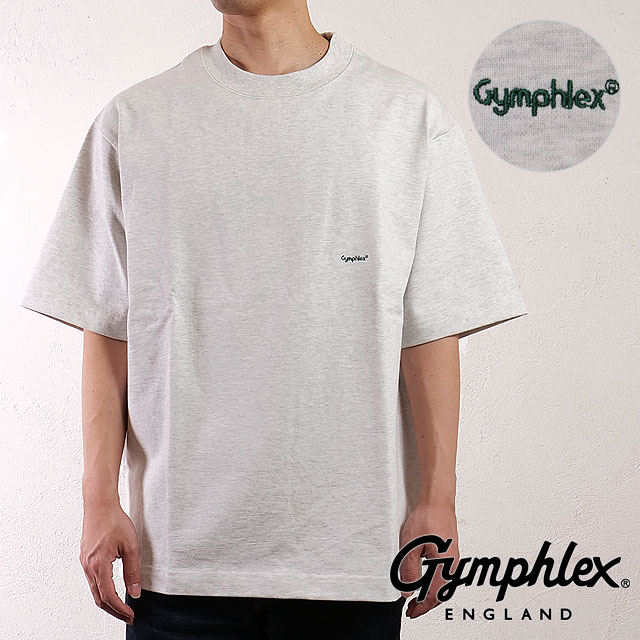 ジムフレックス Gymphlex クルーネック ショートスリーブ Tシャツ [#J-9271 HWJ SS25] CREW NECK S/S T-SHIRT メンズ スポーツファッション トップス 半袖 ワイドシルエット HEATHER LIGHT GREY(GREEN) 【メール便配送】 正規取扱店
