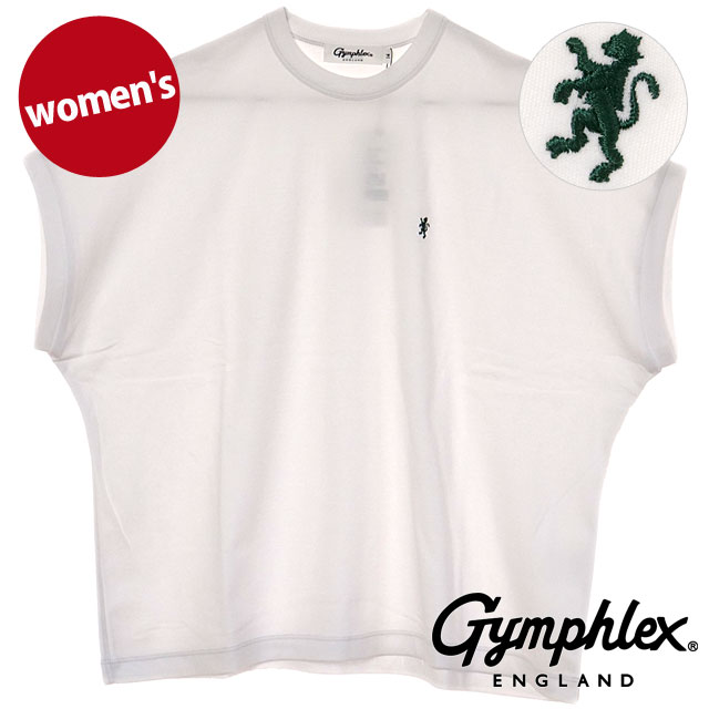 ジムフレックス Gymphlex クルーネック スリーブレス PO [#GY-C0361 FLK SS25] CREW NECK SLEEVELESS P.O. レディース スポーツファッション トップス スリーブレスTシャツ WHITE(GREEN) 【メール便配送】 正規取扱店