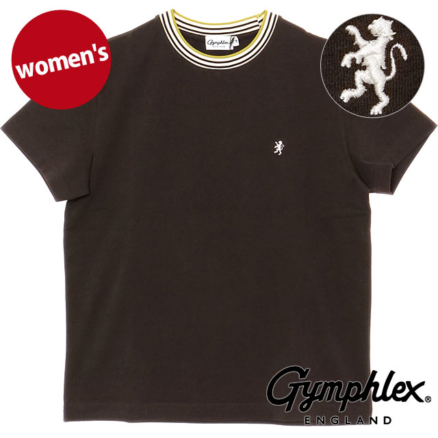 ジムフレックス Gymphlex クルーネック ニットライン Tシャツ [#GY-C0448 CCB SS25] CREW NECK KNIT-LINE T-SHIRT レディース スポーツファッション トップス 半袖 カットソー BROWN/ECRU(WHITE) 【メール便配送】 正規取扱店
