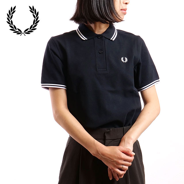 フレッドペリー FRED PERRY ポロシャツ ツイン ティップド フレッドペリーシャツ [G3600-608 SS25] TWIN TIPPED FRED PERRY SHIRT レディース トップス 半袖 コットンピケ NAVY 正規取扱店