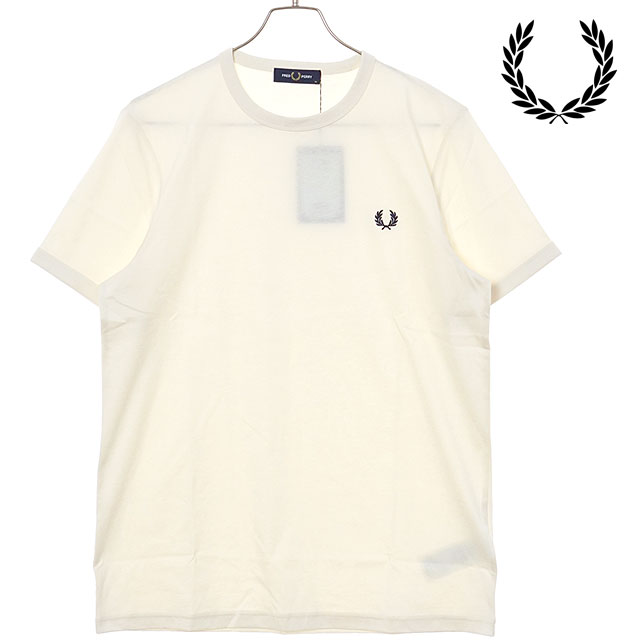 フレッドペリー FRED PERRY メンズ リンガーTシャツ [M3519-170 SS25]　フレッド・ペリー FREDPERRY RINGER T-SHIRT 半袖 コットンジャージー ECRU 【メール便配送】