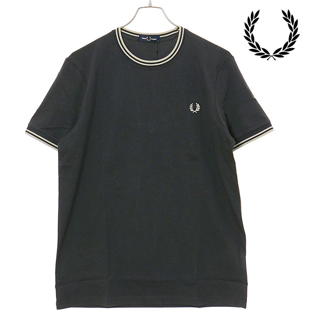 フレッドペリー FRED PERRY メンズ ツイン ティップド Tシャツ [M1588-V56 SS25]　フレッド・ペリー FREDPERRY TWIN TIPPED T-SHIRT 半袖 ANCHR-GRY/OATML 【メール便配送】