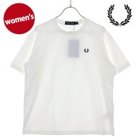 フレッドペリー FRED PERRY クルーネックTシャツ [G1142-129 SS25] CREW NECK T-SHIRT レディース トップス 半袖 コットンジャージー SNOW-WHITE 