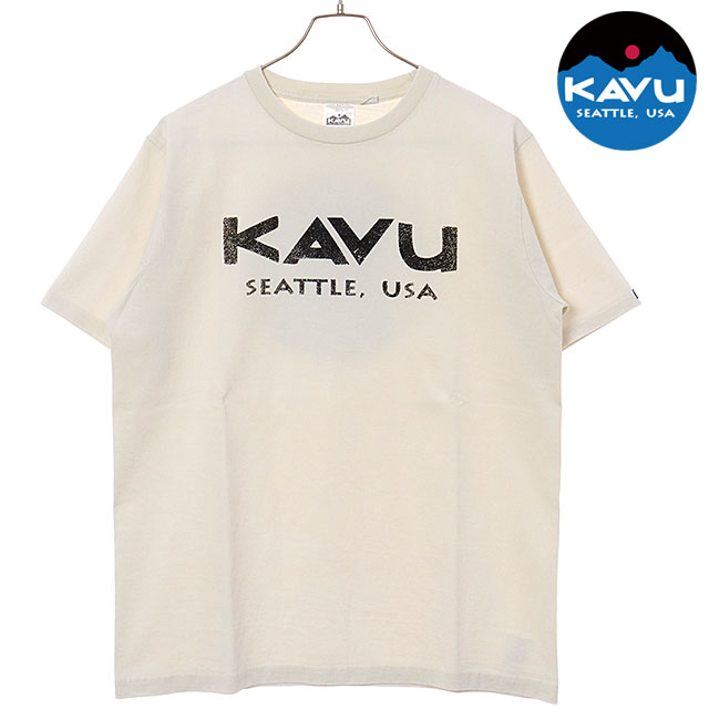 カブー KAVU マウンテンロゴ Tシャツ [19822214 SS25] Mountain Logo Tee メンズ トップス 半袖 Ivory 【メール便配送】 正規取扱店
