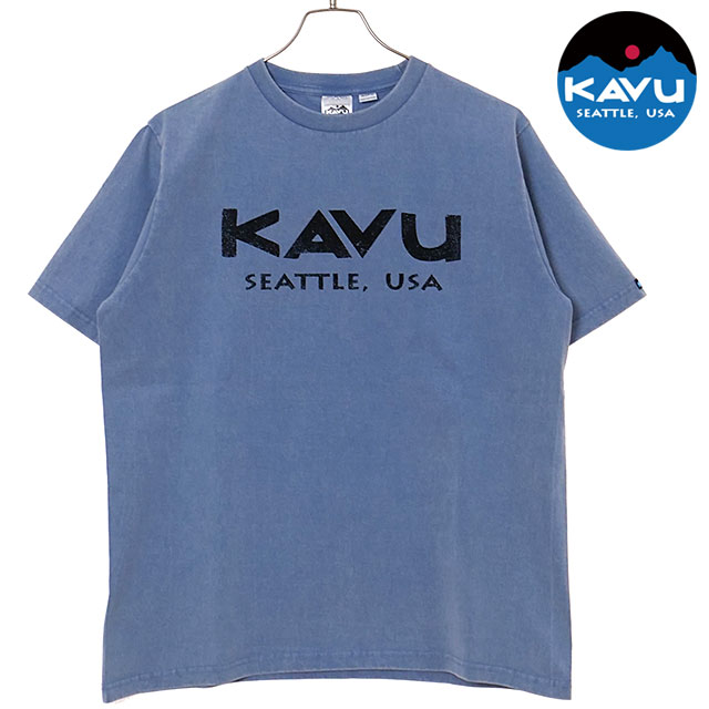 カブー KAVU マウンテンロゴ Tシャツ [19822214 SS25] Mountain Logo Tee メンズ トップス 半袖 Blue 【メール便配送】 正規取扱店