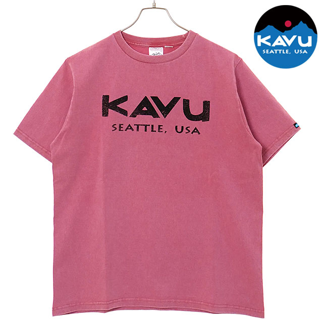 カブー KAVU マウンテンロゴ Tシャツ [19822214 SS25] Mountain Logo Tee メンズ トップス 半袖 Red 【メール便配送】 正規取扱店