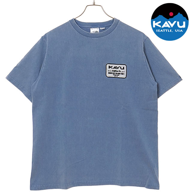 カブー KAVU エンジニアドパッチ Tシャツ [19822219 SS25] Engeered Patch Tee メンズ トップス 半袖 Blue 【メール便配送】 正規取扱店