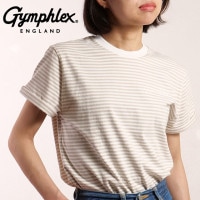 եå Gymphlex 硼ȥ꡼ T [#GY-C0446 COM SS25] S/S T-SHIRT 󥺡ǥ ݡĥեå ȥåץ Ⱦµ  ɽ WHITE/BEIGE STRIPE(WHITE) ڥ᡼ 谷Ź