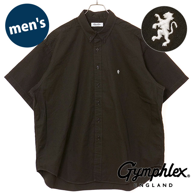 ジムフレックス Gymphlex ボタンダウンシャツ ショートスリーブ [#GY-B0248 BIT SS25] B.D. SHIRT S/S メンズ スポーツファッション トップス 半袖 カジュアルシャツ C.GREY(OFF WHITE) 正規取扱店