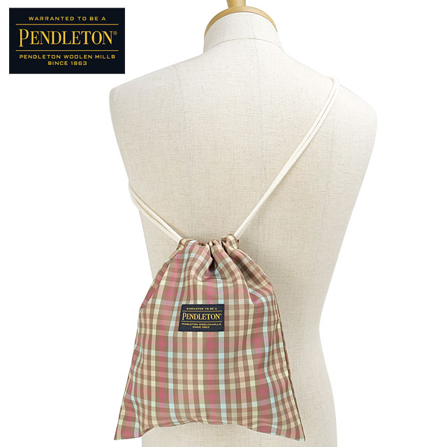 【SALE】ペンドルトン PENDLETON ギンガム ショルダー ドローバッグ [PDT-000-251026 SS25] GINGHAM SHOULDER DRAWBAG メンズ・レディース 鞄 チェック柄 巾着バッグ BRN 【メール便配送】 正規取扱店【ts】