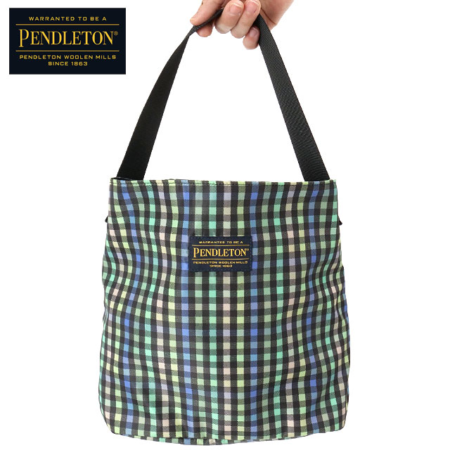 【SALE】ペンドルトン PENDLETON ギンガム ワンハンドルバッグ [PDT-000-251027 SS25] GINGHAM ONEHANDLE BAG メンズ・レディース 鞄 チェック柄 ハンドバッグ トートバッグ BLK 正規取扱店【ts】