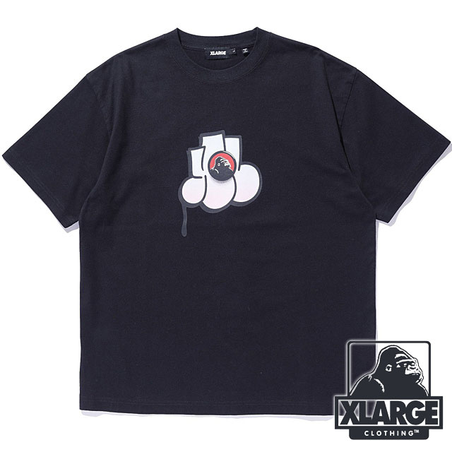 エクストララージ XLARGE スローアップ ショートスリーブ Tシャツ [101251011026 SS25] THROW UP S/S TEE メンズ トップス 半袖 プリントティー BLACK 【メール便配送】 正規取扱店