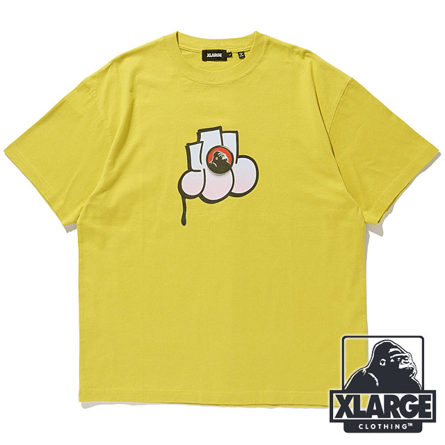 エクストララージ XLARGE スローアップ ショートスリーブ Tシャツ [101251011026 SS25] THROW UP S/S TEE メンズ 半袖 プリントティー MUSTARD【メール便配送】