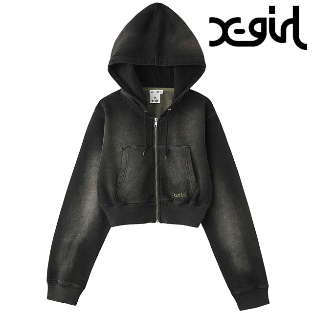 【SALE】エックスガール X-girl フェイデッド コンパクト ロングスリーブ ジップアップフーディー [105252012001 SU25] FADED COMPACT L/S ZIP UP HOODIE レディース トップス ショート丈パーカー xgirl OLIVE オリーブ 正規取扱店【ts】 SALE】エックスガール X-girl フェイデッド コンパクト ロングスリーブ