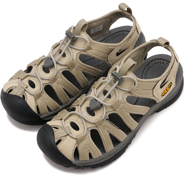 キーン KEEN サンダル ウィスパー [1029079 SS25] W WHISPER レディースウォーターシューズ 水陸両用 キャンプ PLAZA-TAUPE/GOLDEN-YELLOW トープ