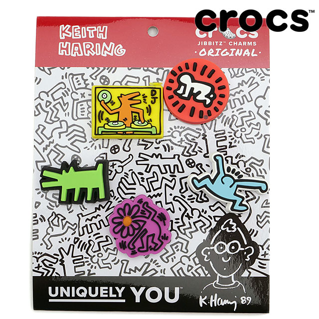 クロックス crocs ジビッツチャーム へリング 5パック [10012735 SS24] JIBBITZ Haring 5Pack メンズ・レディース シューズアクセサリー カスタマイズ 【メール便配送】