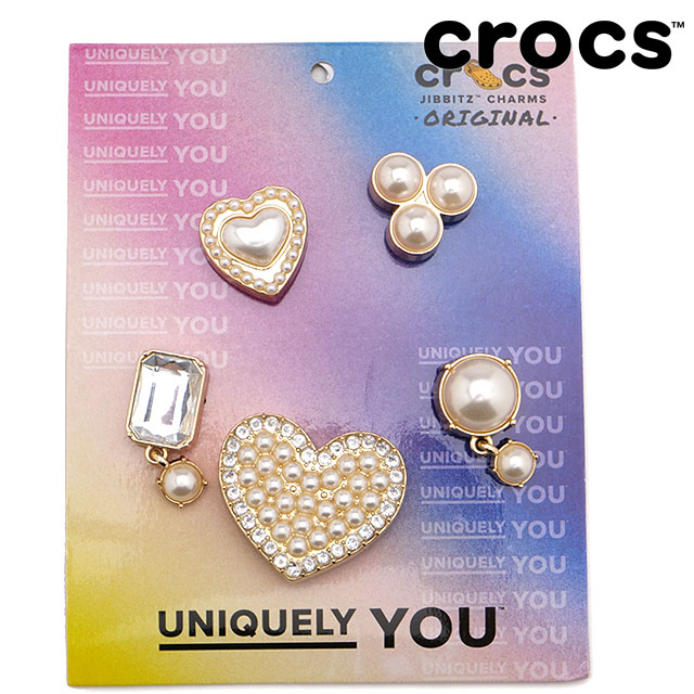 クロックス crocs ジビッツチャーム パーリーゲイツ 5パック [10013257 SS24] JIBBITZ Pearly Gates 5Pack シューズアクセサリー カスタマイズ パール 【メール便配送】