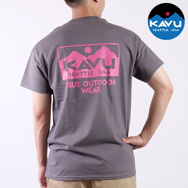【30％OFF／SALE】カブー KAVU トゥルーロゴ Tシャツ [19822238 SS25] True Logo Tee メンズ トップス 半袖 ロゴティー Charcoal 【メール便配送】 正規取扱店【ts】