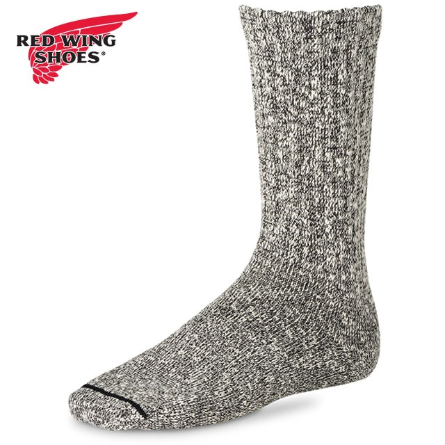 レッドウィング REDWING コットンブレンド マールラグクルー [97167/97644] COTTON BLEND MARL RAGG CREW メンズ 靴下 ブーツソックス Made in USA red wing BLACK/WHITE 【メール便配送】 正規取扱店