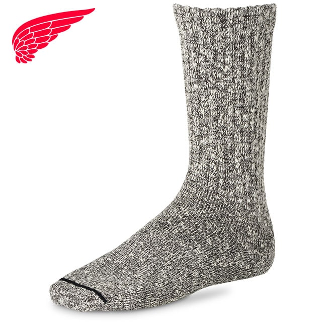 レッドウィング REDWING コットンブレンド マールラグクルー [97167/97644] COTTON BLEND MARL RAGG CREW メンズ 靴下 ブーツソックス Made in USA red wing BLACK/WHITE 【メール便配送】 正規取扱店