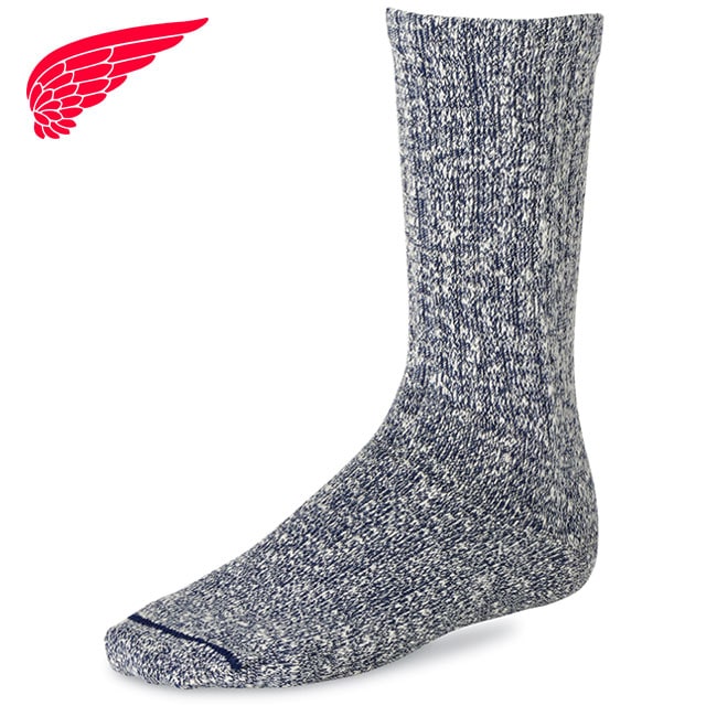 レッドウィング REDWING コットンブレンド マールラグクルー [97168/97645] COTTON BLEND MARL RAGG CREW メンズ 靴下 ブーツソックス Made in USA red wing NAVY/WHITE 【メール便配送】 正規取扱店