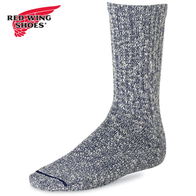レッドウィング REDWING コットンブレンド マールラグクルー [97168/97645] COTTON BLEND MARL RAGG CREW メンズ 靴下 ブーツソックス Made in USA red wing NAVY/WHITE 【メール便配送】 正規取扱店